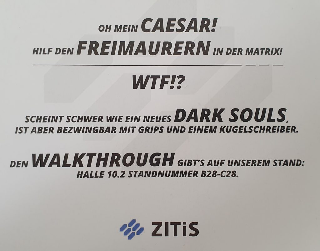 Gamescom 2019 - Zitis - Krypto Challenge - Hinweise