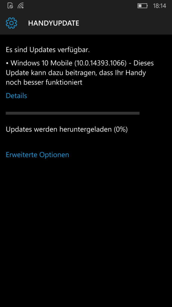 Windows Mobile 10 - Update