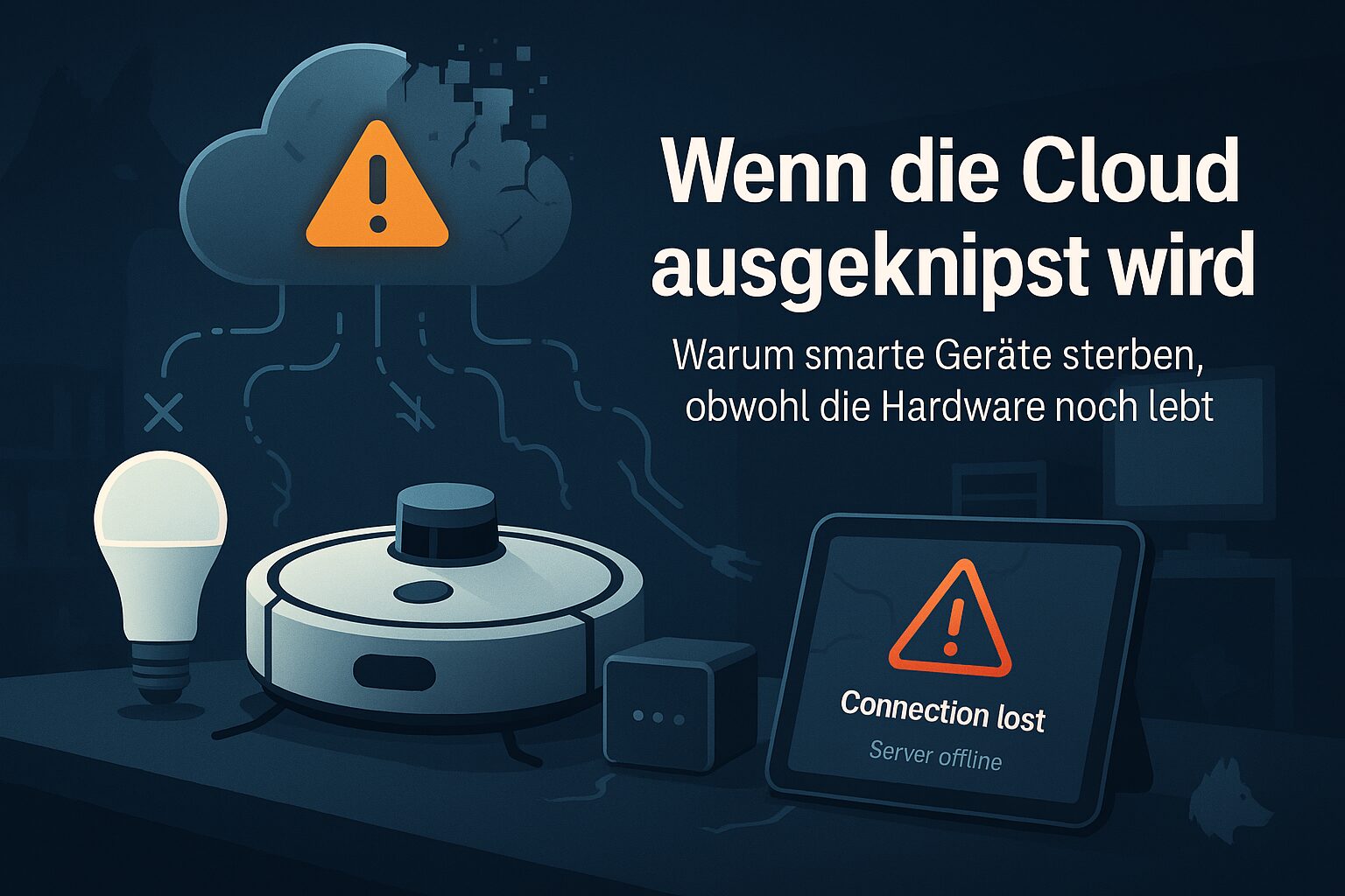 Cloud Abschaltungen machen Geräte Dumm - Visualisierung durch ChatGPT